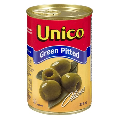 Unico Green Pitted Olives 375ml