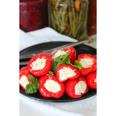 Feta & Anchovy Stuffed Peppers