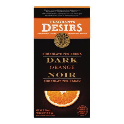 Flagrants Desirs 72% Dark Chocolate With Orange 100g