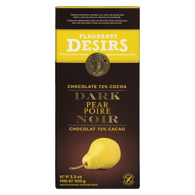 Flagrants Desirs 72% Dark Chocolate With Pears 100g