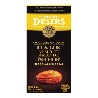 Flagrants Desirs 72% Dark Chocolate With Almonds 100g