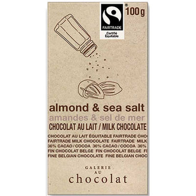 Galerie Au Chocolat Almond & Sea Salt Dark Chocolate 100g