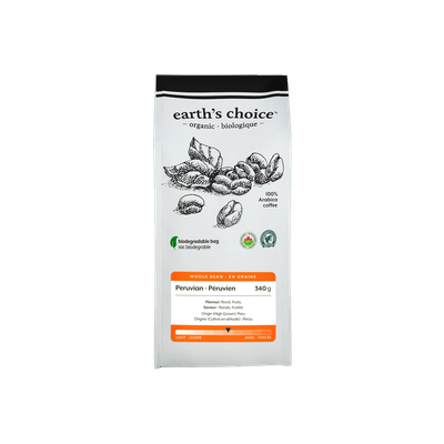 Earth's Choice Peruvian Whole Bean Coffee 340g