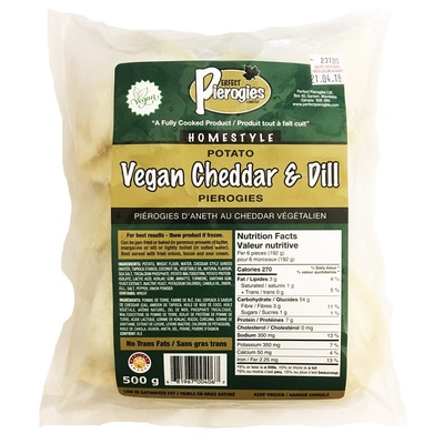 Perfect Pierogies Vegan Cheddar & Dill Perogies 500g