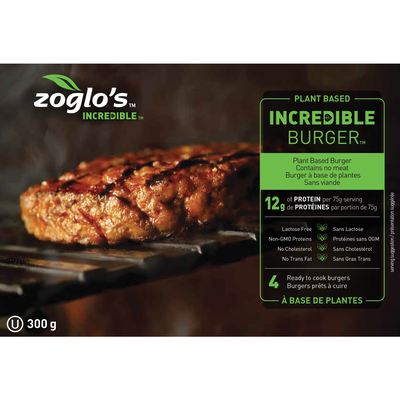 Zoglos Incredible Plant Based Burgers 300g