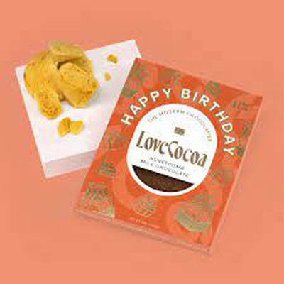 Love Cocoa Happy Birthday Honeycomb Milk Chocolate Bar 75g