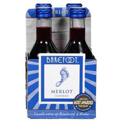 Barefoot Merlot California 4 X 187ml